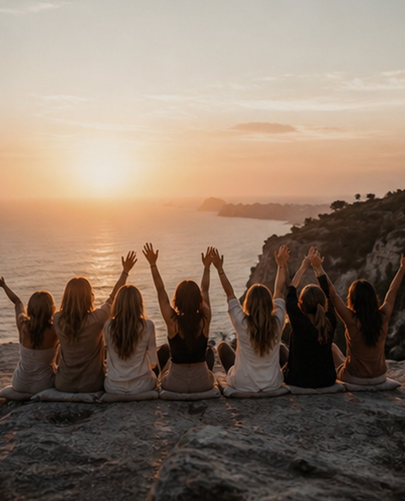Retraite féminine Occitanie, coucher de soleil méditerranéen